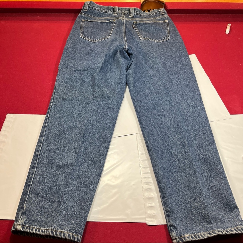 Woolrich Red Flannel Lined BLUE JEANS 36/34 MENS Denim Relaxed Fit Outdoor WORK - Picture 16 of 16